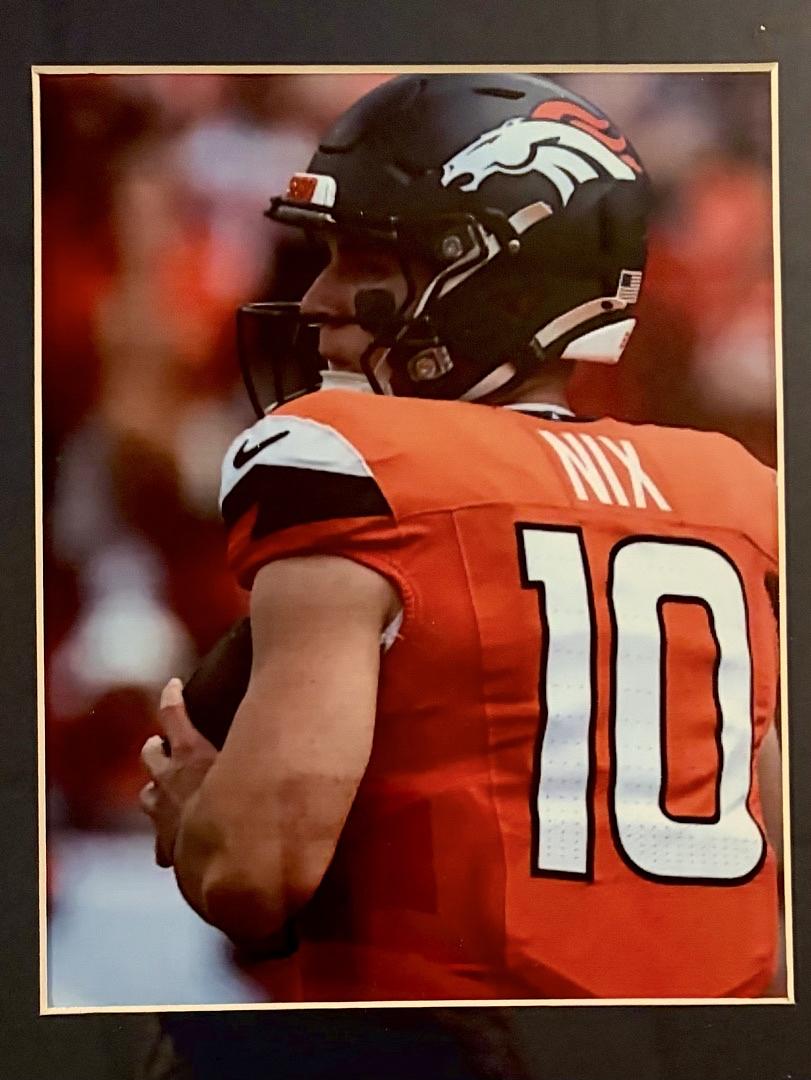 Bo Nix 34x42 signed, framed Broncos jersey - Beckett COA