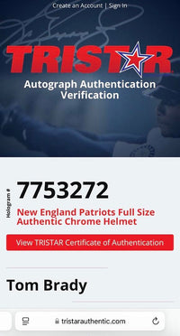 Tom Brady Autographed Full Size Authentic Chrome Helmet - Tristar and GOAT COA