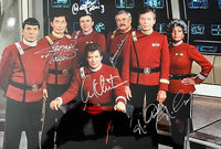 William Shatner, Walter Koenig, George Takei, Nichelle Nichols and James Doohan Signed 11x14 Photo (Star Trek) *RARE* - Beckett COA