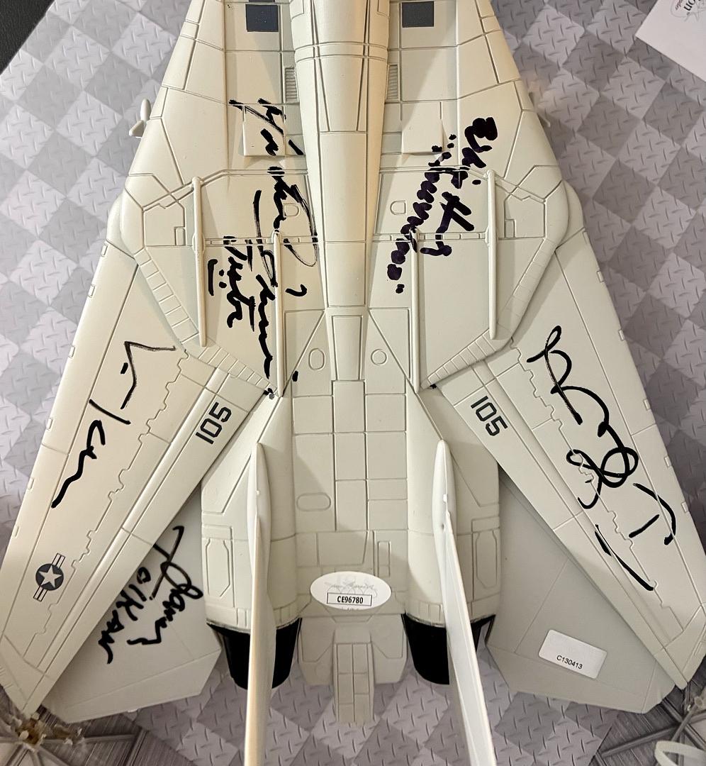Val Kilmer, Tom Skerritt, James Tolkan, Whip Hubley & Michael Ironside Signed F-14 Tomcat Aircraft Replica - Celebrity Authentics