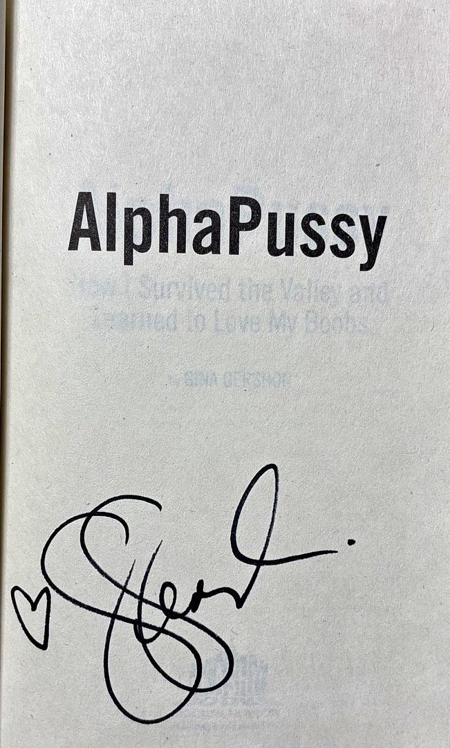 Gina Gershon signed hard cover book "AlphaPussy" - JSA COA