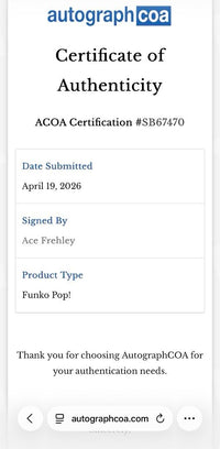 Ace Frehley Signed Funko Pop #123 "The Spaceman" (KISS) - ACOA COA