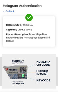 Drake Maye Signed Patriots Mini Helmet  - Fanatics COA