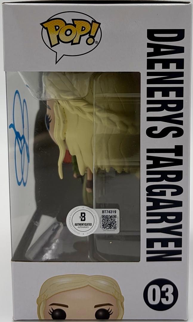 Emilia Clarke Signed Funko Pop #03 Daenerys Targaryen (Blue Ink) - Beckett COA