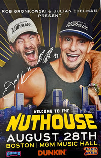 Rob Gronkowski and Julian Edelman (Patriots) signed 11x17 - Beckett COA