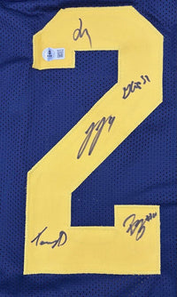 Michigan 2023 National Champs Team Signed Jersey: McCarthy,Doman, McBurrows, Crippen, Berry, El-Hadi, Harris, Guy, Taylor, Rolder, Walker  - Beckett COA