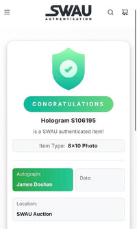 James Doohan (Star Trek) signed 8x10 - SWAU COA