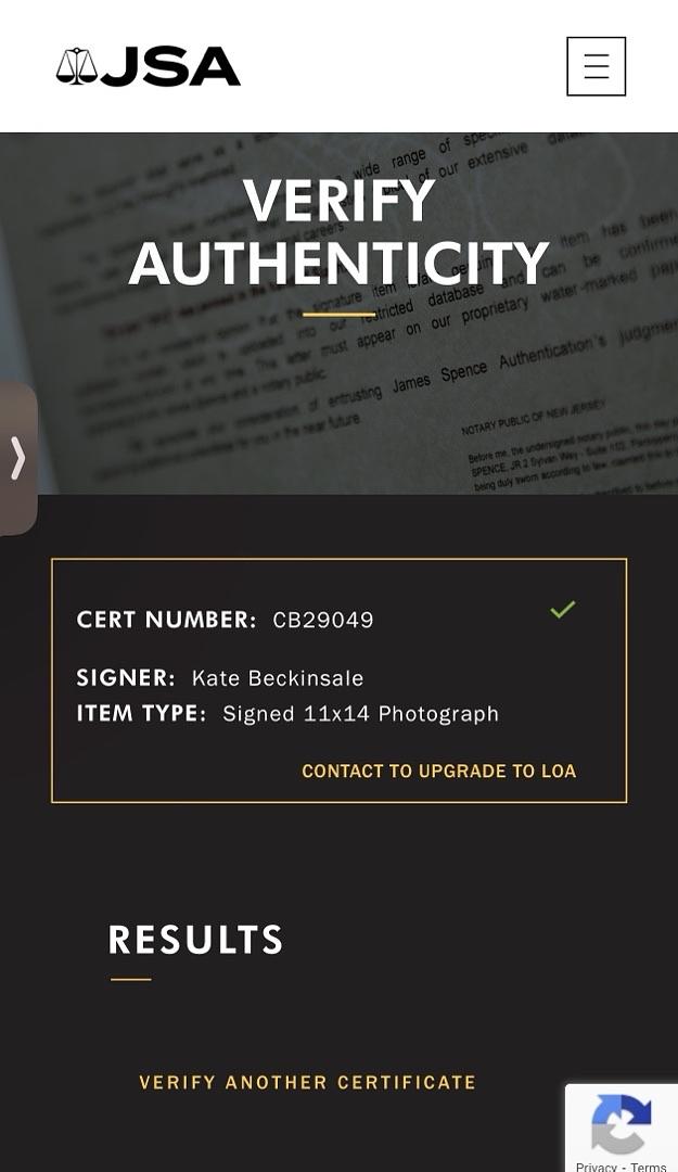Kate Beckinsale sexy signed 11x14 - Celebrity Authentics & JSA COA