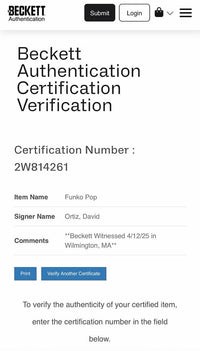 David Ortiz signed Funko #34 (Red Sox) - Beckett COA