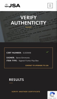 Gene Simmons (KISS) signed Funko Pop #471 - JSA COA