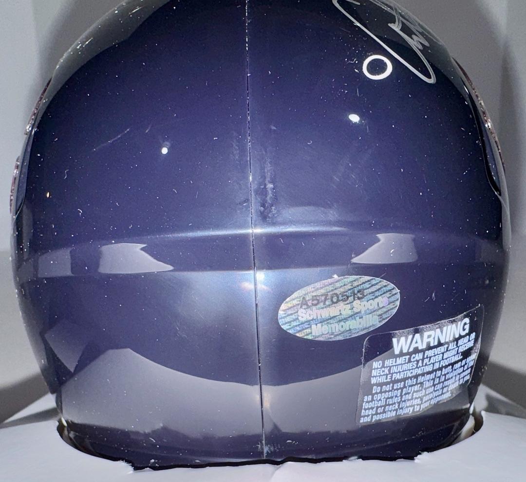Anthony Thomas (Bears) signed mini-helmet w/ROY inscription - Schwartz COA