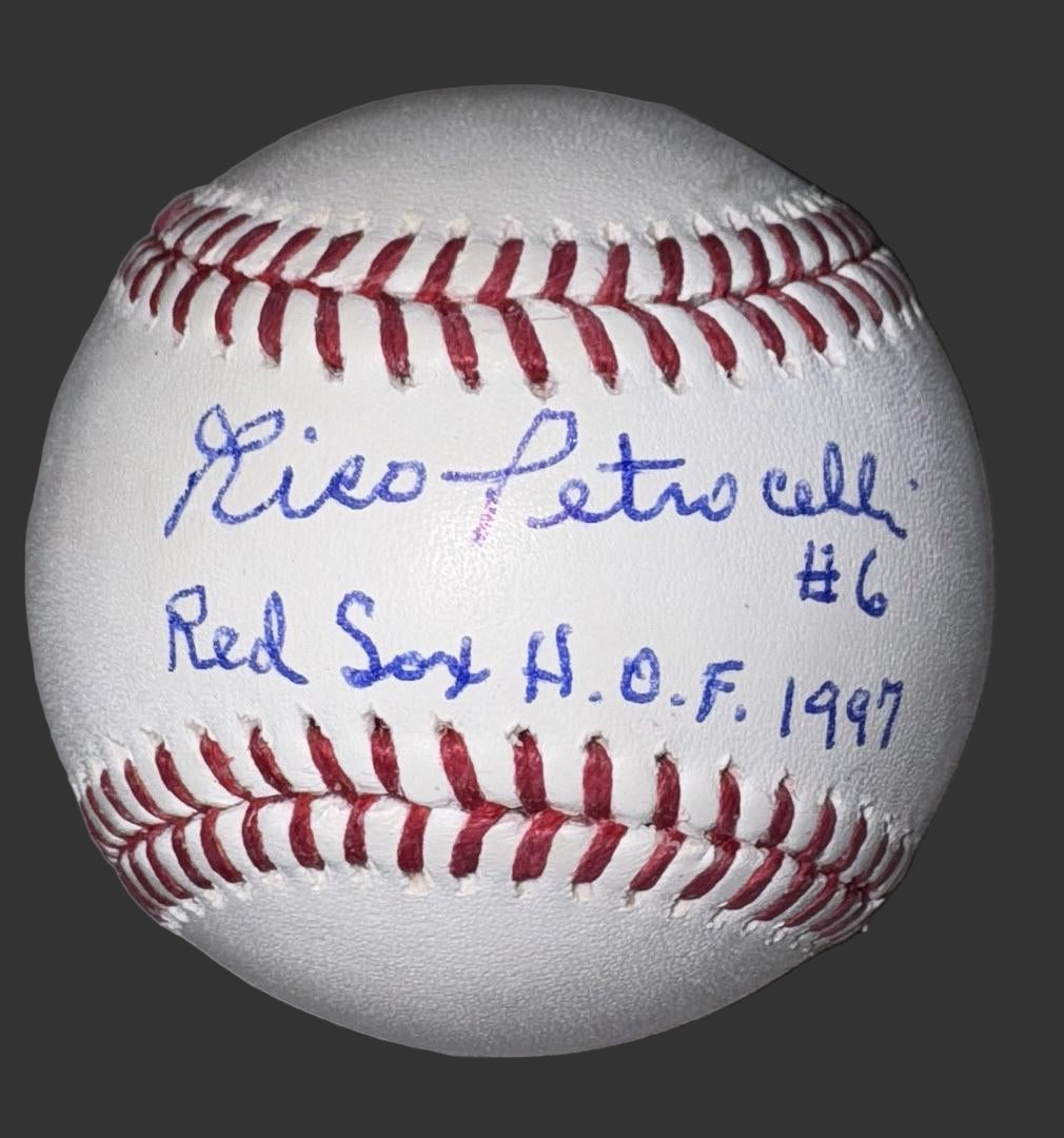 Rico Petrocelli signed baseball with Red Sox HOF inscription - Beckett COA