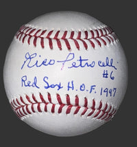 Rico Petrocelli signed baseball with Red Sox HOF inscription - Beckett COA