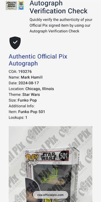 Mark Hamill Signed "Exclusive" Luke Skywalker Funko Pop #501 (Star Wars) -  Official Pix COA