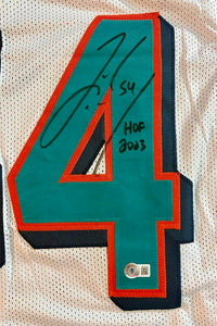 Zach Thomas signed Dolphins Jersey w/ HOF inscription - Beckett COA