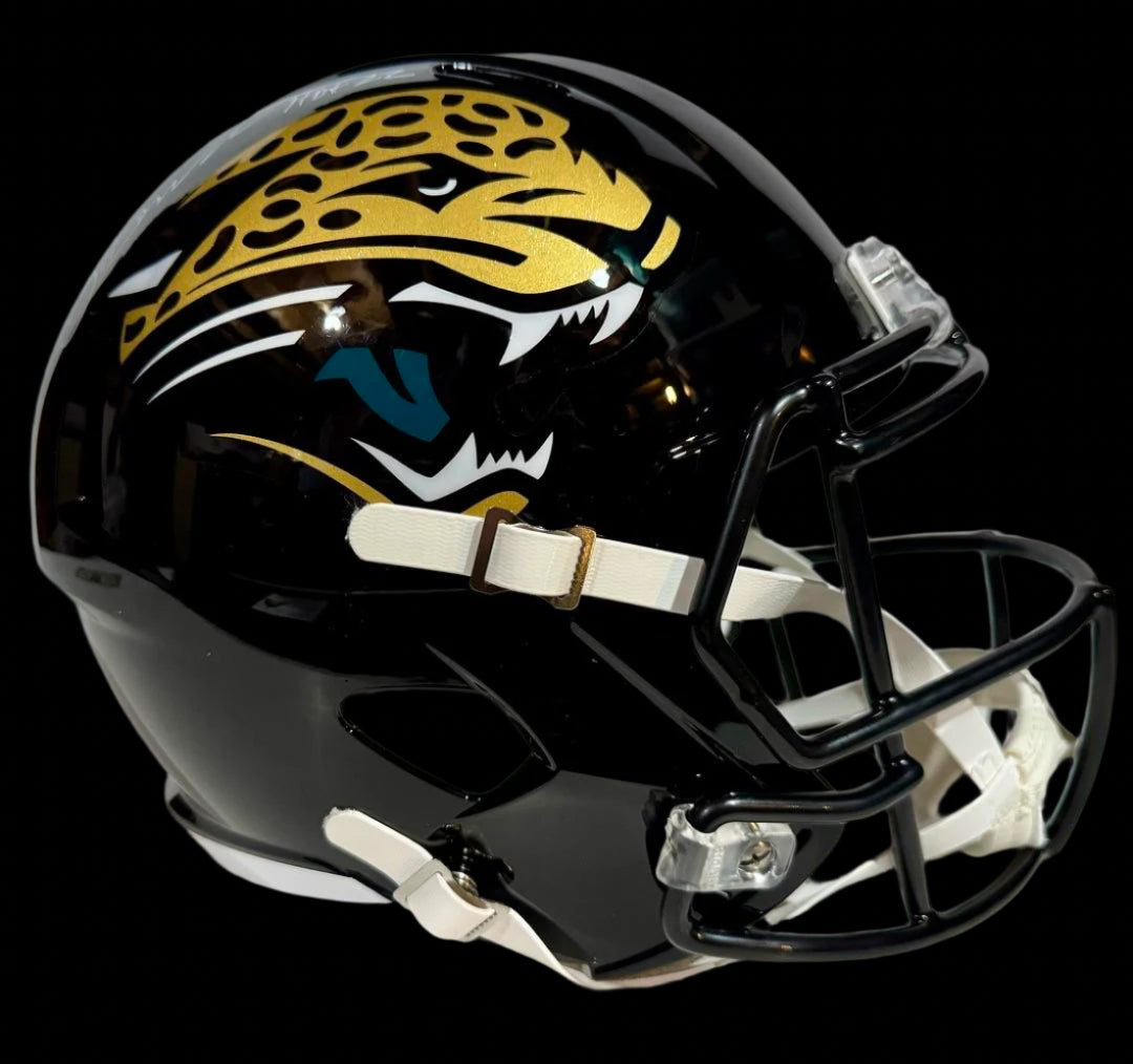 Tony Boselli (Jaguars) signed full size replica helmet w/HOF inscription - Schwartz COA