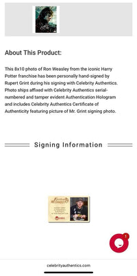 Rupert Grint 8x10 Photo (Harry Potter) - Celebrity Authentics COA