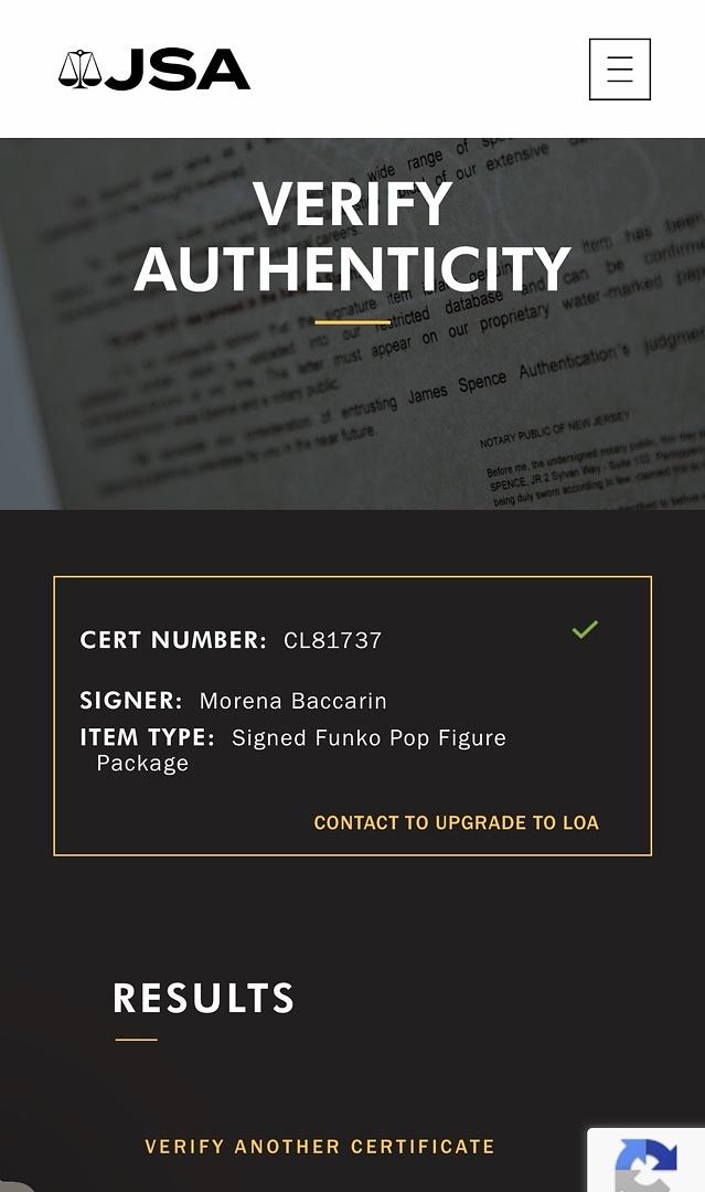 Morena Baccarin signed "Inara Serra" Funko #1825 (Firefly) - JSA COA