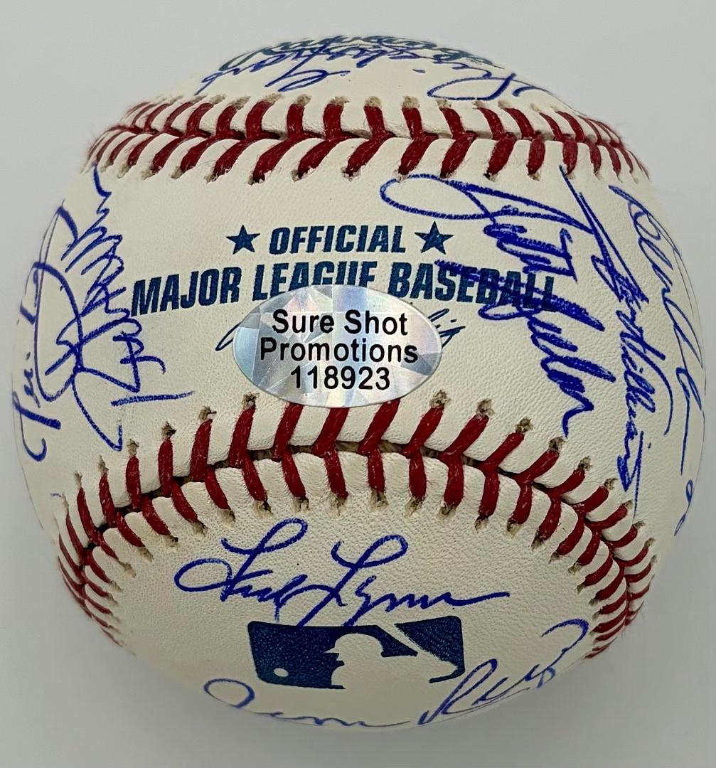 1975 Red Sox Team Baseball signed by 22 - Sure Shot Promotions COA