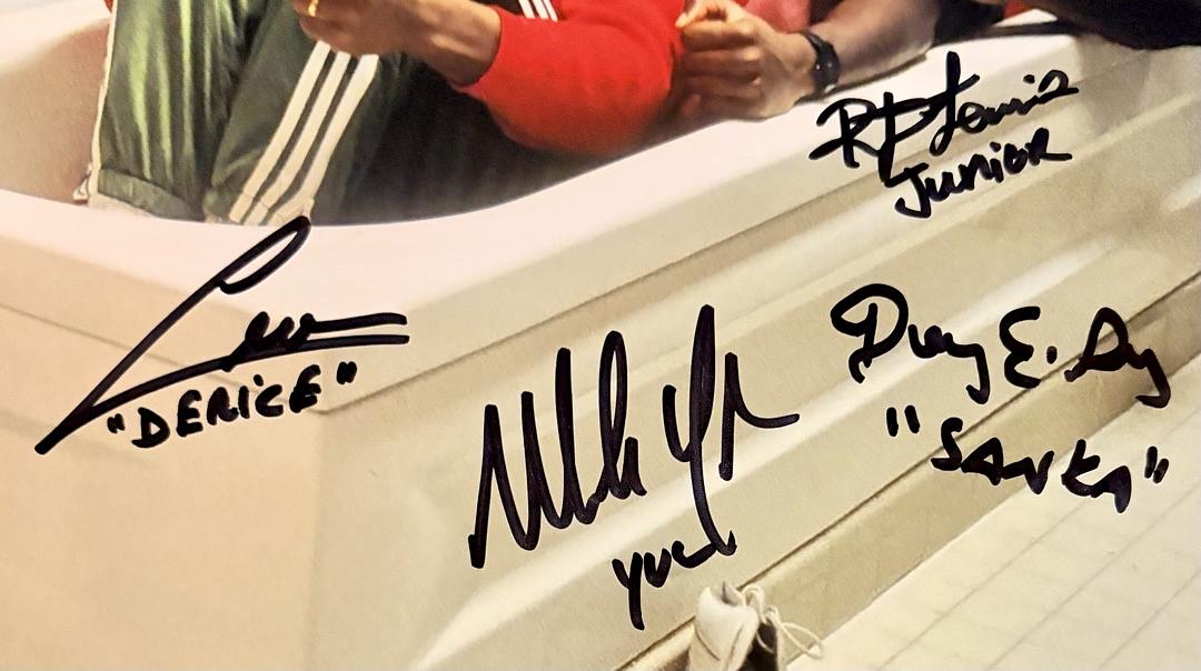 Cool Runnings cast signed 8x10 Photo (Yabo/Doug, Lewis & Robinson) - Beckett COA