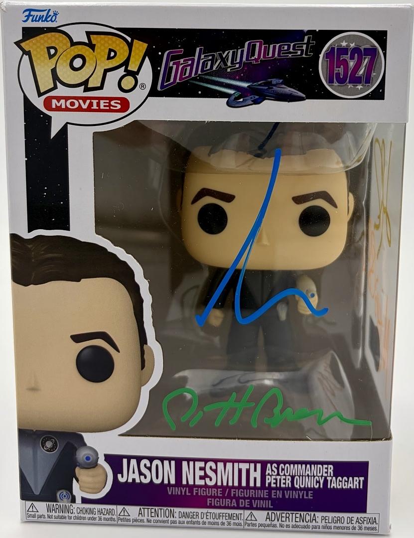 Cast signed Galaxy Quest "Jason Nesmith" Funko #1527 (Allen/Pyle/Rees/Breen) - Beckett & JSA COA