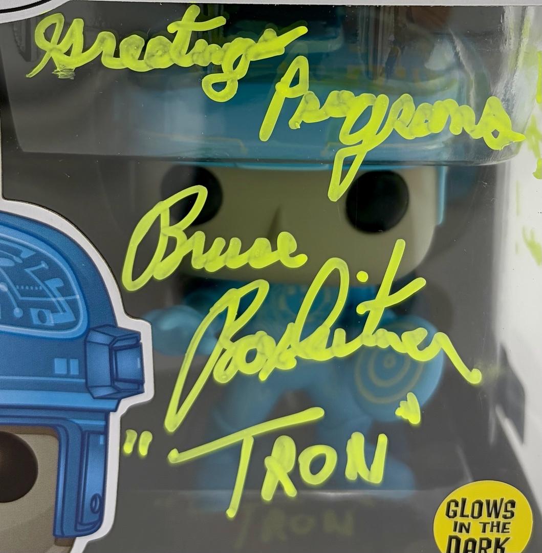 Bruce Boxleitner signed "Tron" Funko #489 w/ 2 quotes & character name - OC Celebrity Marketing