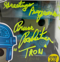 Bruce Boxleitner signed "Tron" Funko #489 w/ 2 quotes & character name - OC Celebrity Marketing