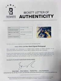 Adam West and Burt Ward signed 8x10 (Batman) - Beckett COA and full Letter of Authenticity