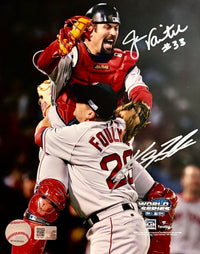 Jason Varitek & Keith Foulke signed Red Sox 2004 World Series 8x10 - New England Pictures COA