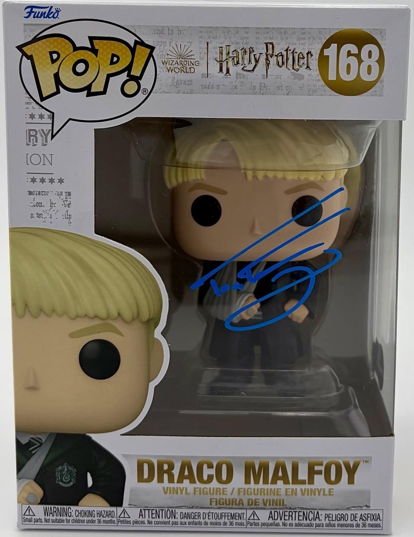 Tom Felton Signed Funko Pop #168 Draco Malfoy (Harry Potter) - Beckett COA