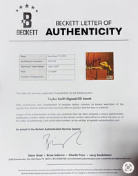 Taylor Swift matted, signed "Life of a Showgirl" CD Insert Photo 4 - Beckett COA with full LOA