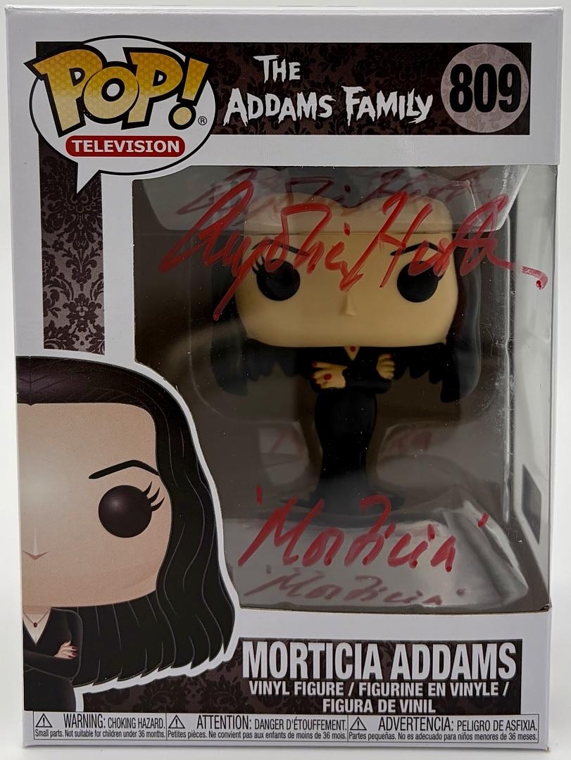 Anjelica Huston Signed Funko Pop #809 "Morticia Addams" (Addams Family) - Zobie COA