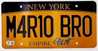 Chris Pratt signed "M4R10 BR0" License Plate - Beckett COA
