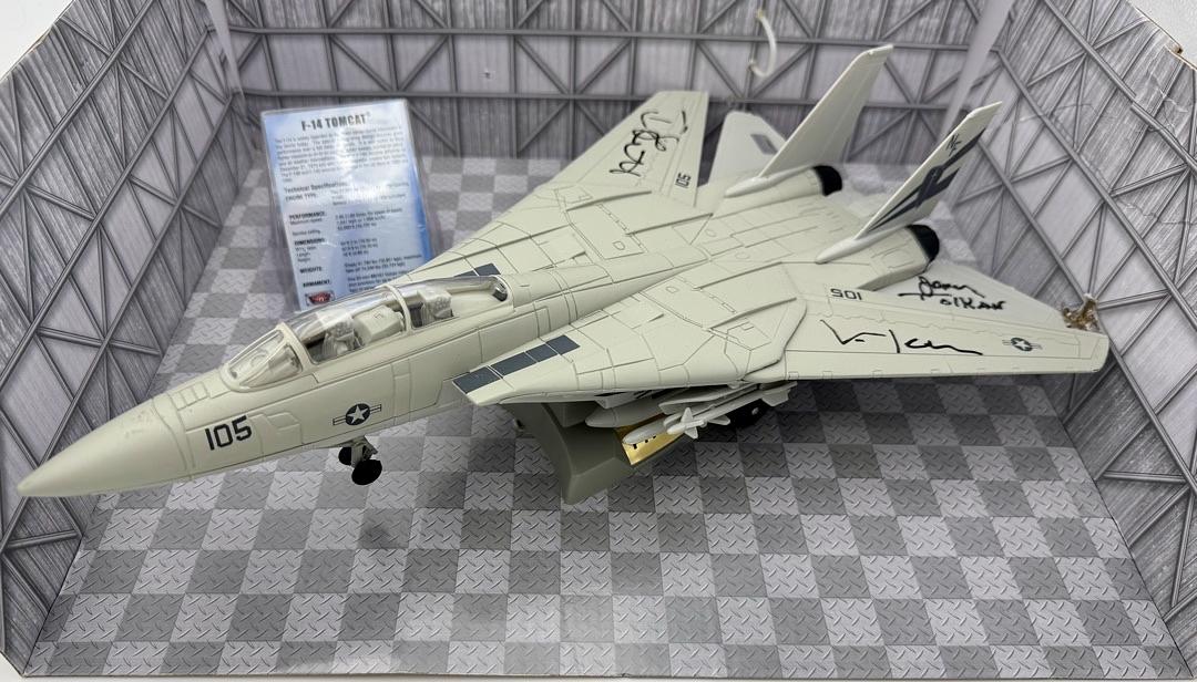 Val Kilmer, Tom Skerritt, James Tolkan Signed F-14 Tomcat Aircraft Replica - Celebrity Authentics