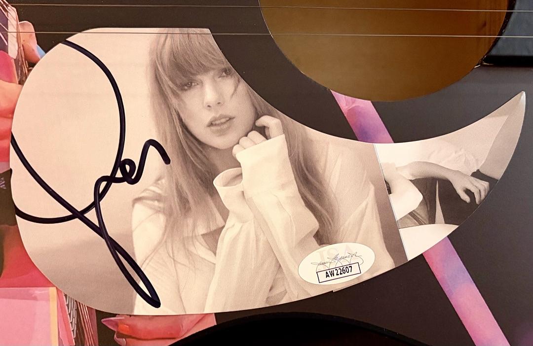Taylor Swift Signed Purple/Picture Guitar - JSA COA