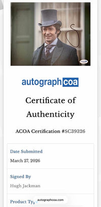 Hugh Jackman signed 8x10 (The Greatest Showman) - ACOA COA