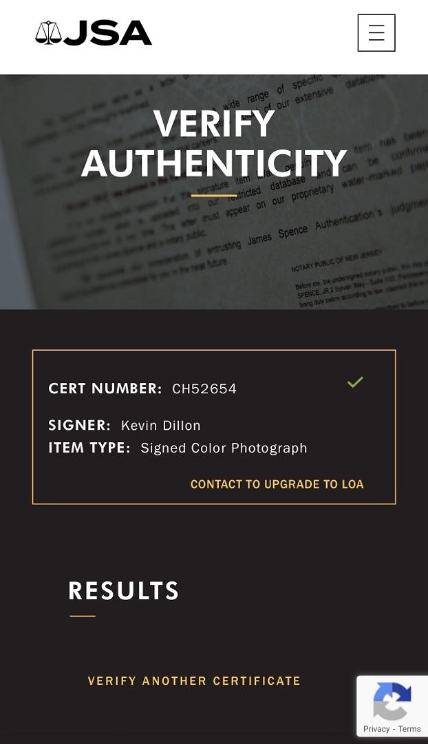 Kevin Dillon signed 11x14 (Entourage) w/quote - JSA COA