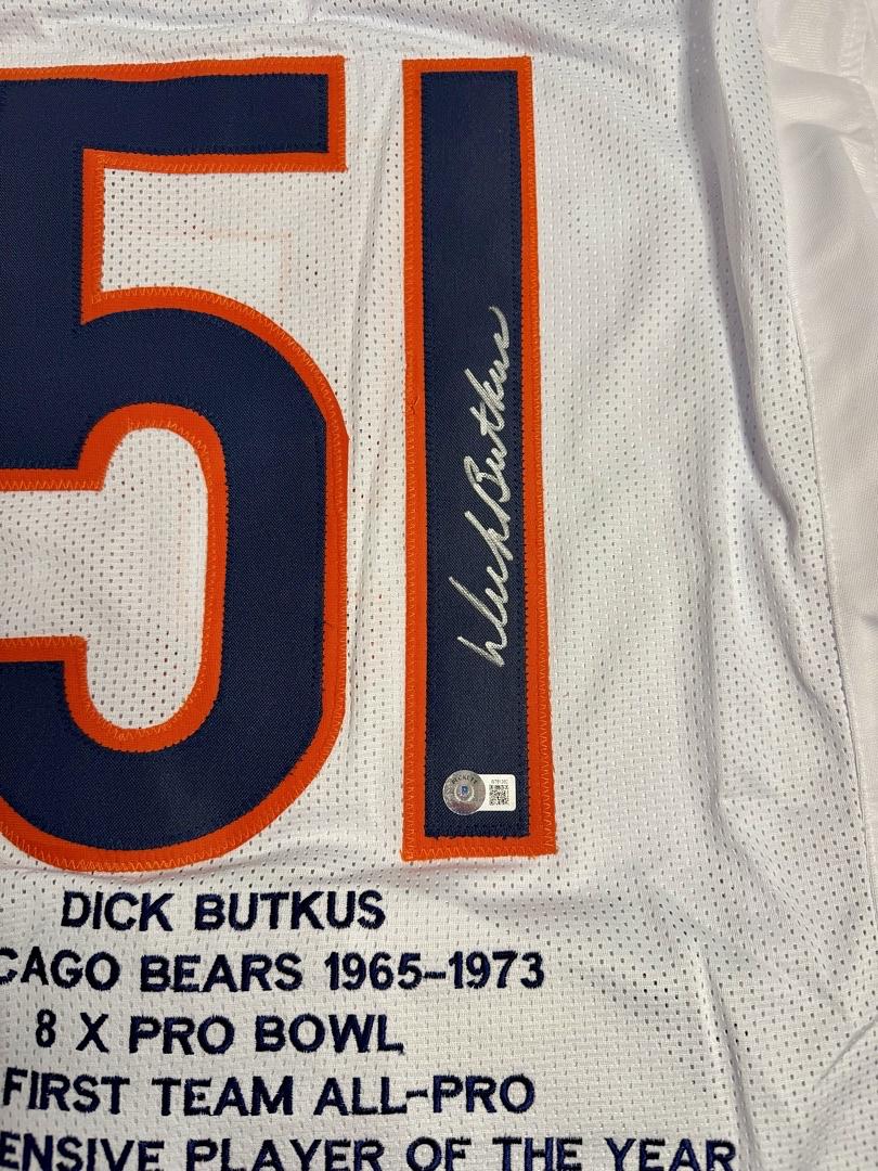 Dick Butkus (Bears) Signed career statistics jersey - Beckett COA