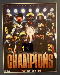 University of Michigan 34x42 signed, framed 2023 National Champs jersey (signed by 11) - Beckett COA