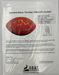Tom Brady Autographed NFL Duke Official Football w/ "7x SB Champs" Inscription Fanatics & GOAT COA