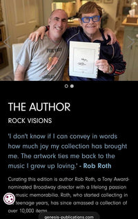 Elton John Rob Roth signed Limited Edition (375/500) book "Rock Visions" - Genesis Publications