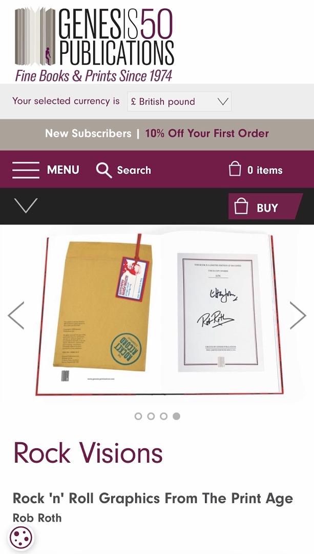 Elton John Rob Roth signed Limited Edition (375/500) book "Rock Visions" - Genesis Publications