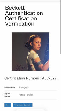 Natalie Portman signed "Star Wars" 11x14 - Beckett COA