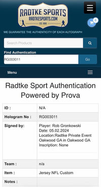 Rob Gronkowski Signed Custom Patriots Jersey - Radtke COA