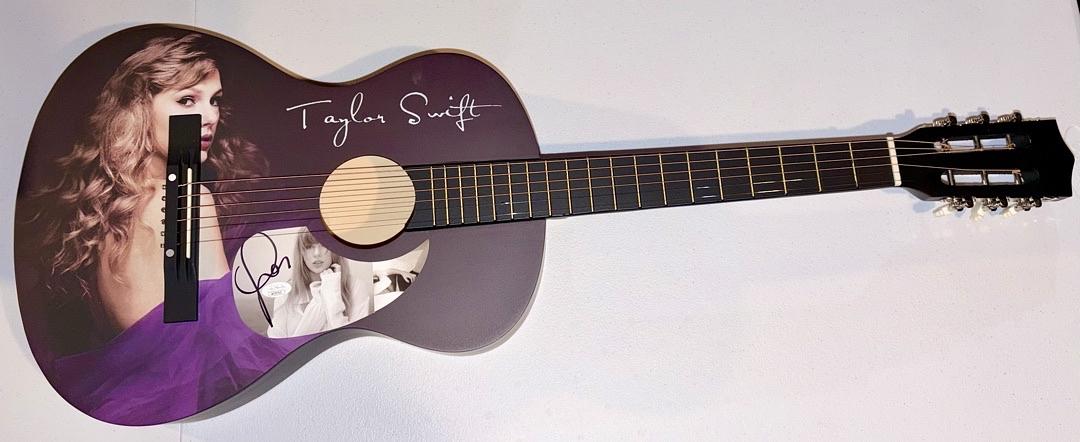 Taylor Swift Signed Purple/Picture Guitar - JSA COA #1