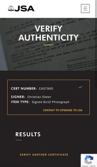 Christian Slater signed 8x10 (Dexter - Original Sin) - JSA COA