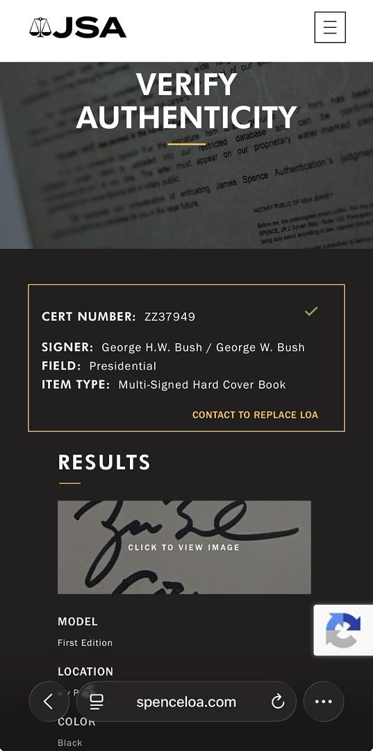 George HW Bush & George W Bush Dual Signed Book "41 - A Portrait Of My Father" - Premier Collectibles & JSA COA