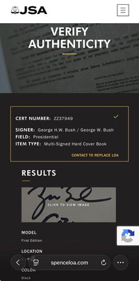 George HW Bush & George W Bush Dual Signed Book "41 - A Portrait Of My Father" - Premier Collectibles & JSA COA
