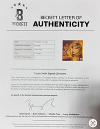 Taylor Swift matted, signed "Life of a Showgirl" CD Insert Photo 1 - Beckett COA with full LOA