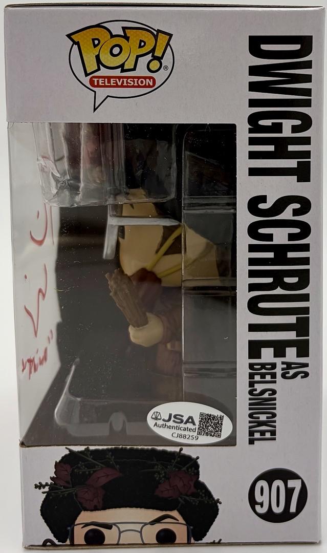 Rainn Wilson signed "Dwight Schrute" Funko #907 (The Office) w/character name - JSA COA